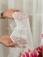 Тюль-бамбук вышитый Эмма молочный