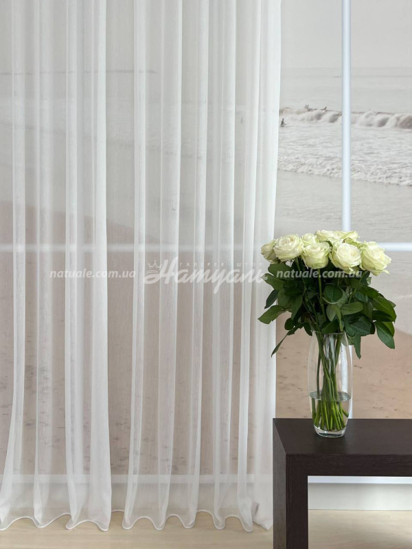 Тюль лен фактурный Аймис молочный