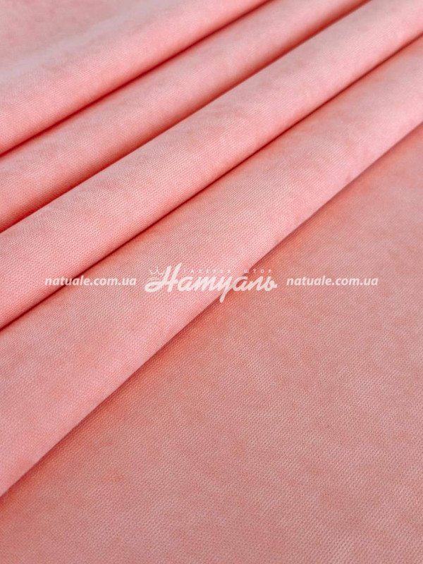 Шторы на метраж микровелюр Лофт коралловые