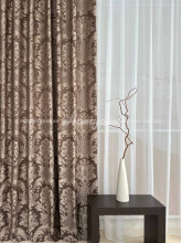 Шторы на метраж жаккард дамаск Версаль шоколад