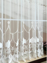 Тюль-сетка грек вышитая гладью+бархат Лилия оптик