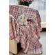 Плед-накидка Фліс Home Line 130x160см білий+рожевий