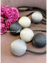 Подхват декоративный для штор Шары цветные серебро+молочный+графит