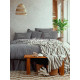 Постельное белье с покрывалом Istanbul Mystic Ocean Grey 200х220см голубой+молочный