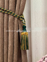 Кисть декоративная для штор Мавка Голд зеленый+золотистый