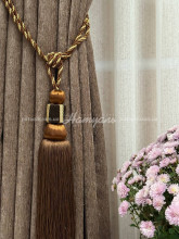 Кисть декоративная для штор Ясмина коричневый+золото