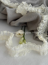 Кружево-тасьма для штор и тюля Лилу 45 мм молочное