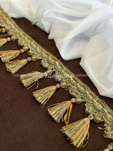 Бахрома для штор и тюля Барбара оливковая