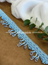 Бахрома для штор и тюля Капля голубая