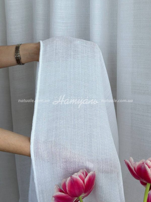 Гардины на метраж лен Фиджи белые