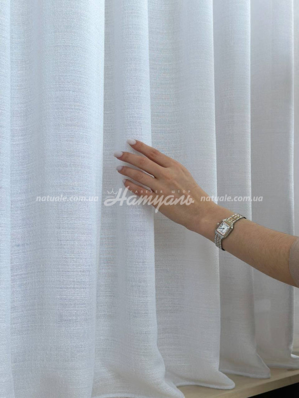 Гардины на метраж лен Фиджи белые