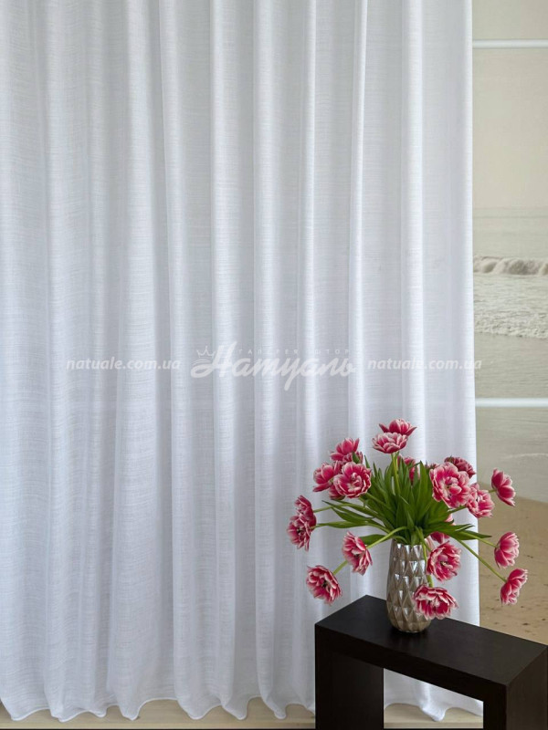 Гардины на метраж лен Фиджи белые