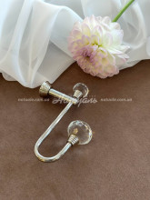 Держатель для штор и тюля Кристалл Капля двойной хром