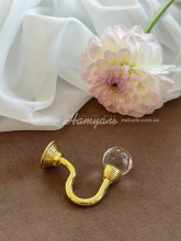 Держатель для штор и тюля Шар кристалл золотистый