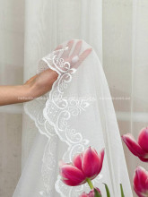 Тюль -бамбук вышитый Эмма белый
