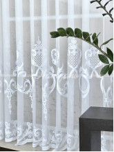 Тюль бамук вышитый Лукреция белый