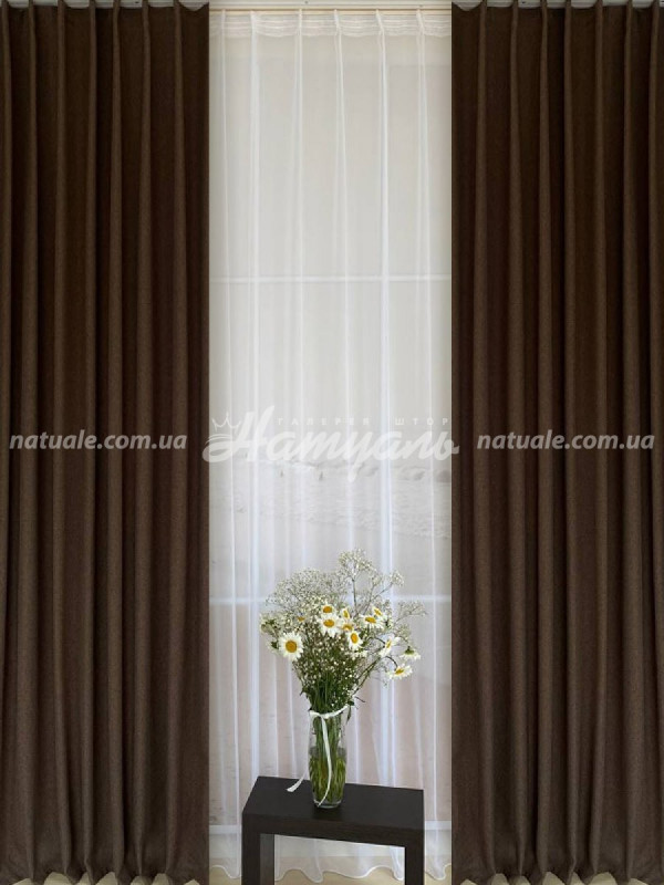Шторы на метраж меланж Амстердам шоколад