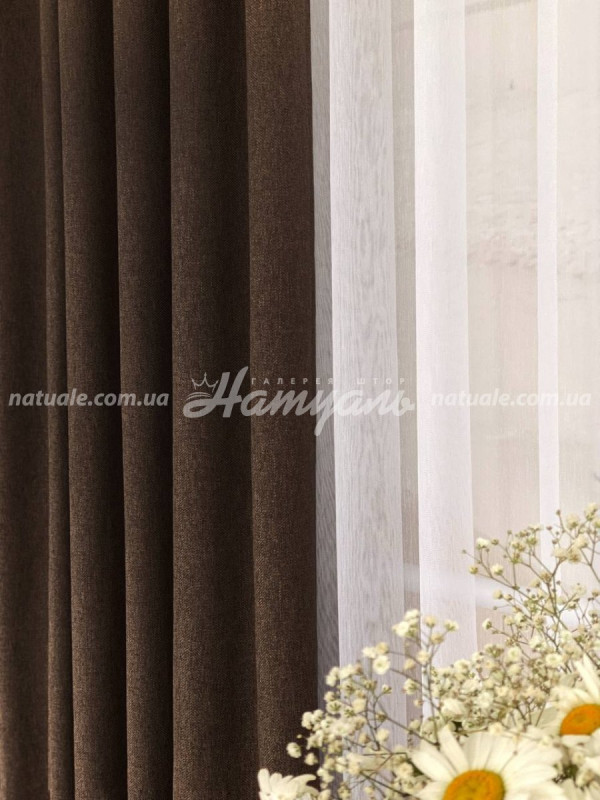 Шторы на метраж меланж Амстердам шоколад