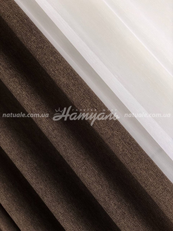 Шторы на метраж меланж Амстердам шоколад
