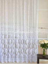Тюль-батист вышитый кордовой нитью Рене белый