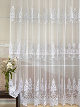 Тюль-бамбук вышитый Клавдия белый