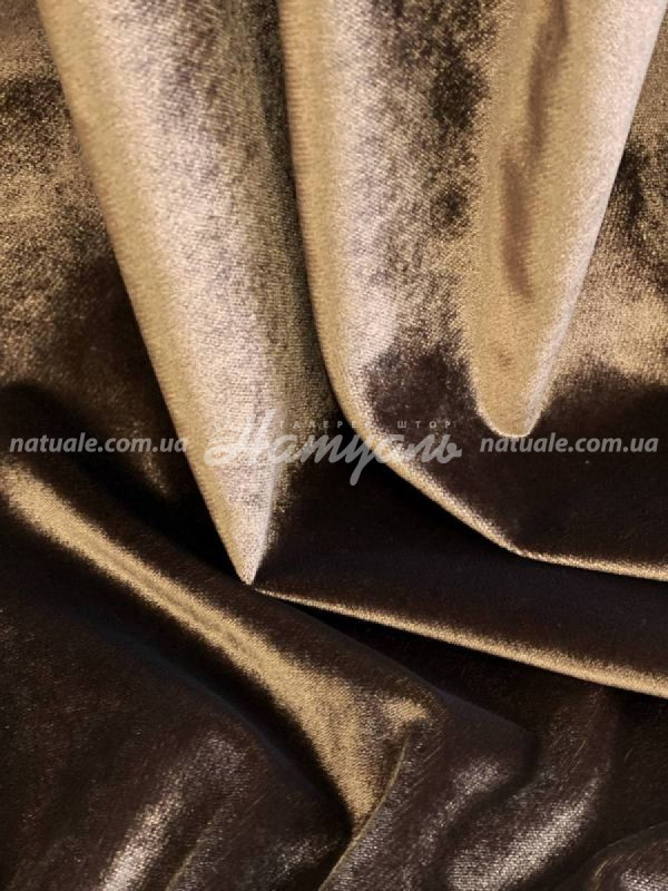 Шторы на метраж бархат Королевский коричневые
