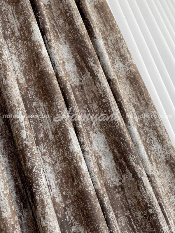 Шторы на метраж блекаут Папирус ореховые