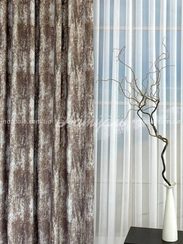 Шторы на метраж блекаут Папирус ореховые