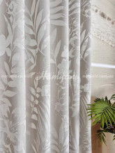 Тюль лен вышитый Флорида какао