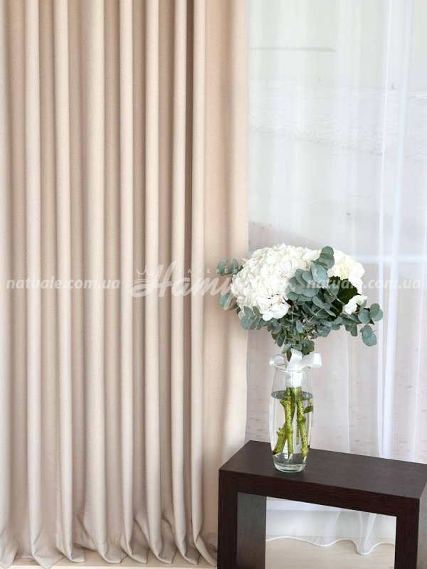 Шторы на метраж меланж Люксембург крем