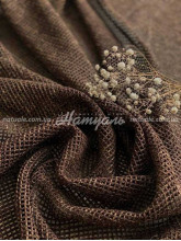 Гардины на метраж лен-сетка Бора шоколад