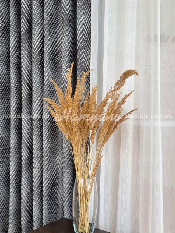 Шторы на метраж жаккард тисненый Монтана графит