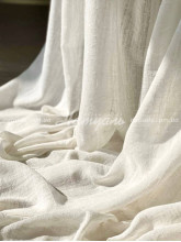 Тюль лен Верховина молочный