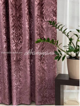 Шторы на метраж бархат тисненый Винтаж темнорозовые