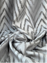 Шторы на метраж жаккард вышитый Валери серебро