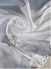 Тюль сетка плотного плетения Жемчужина белый перламутр 350х270