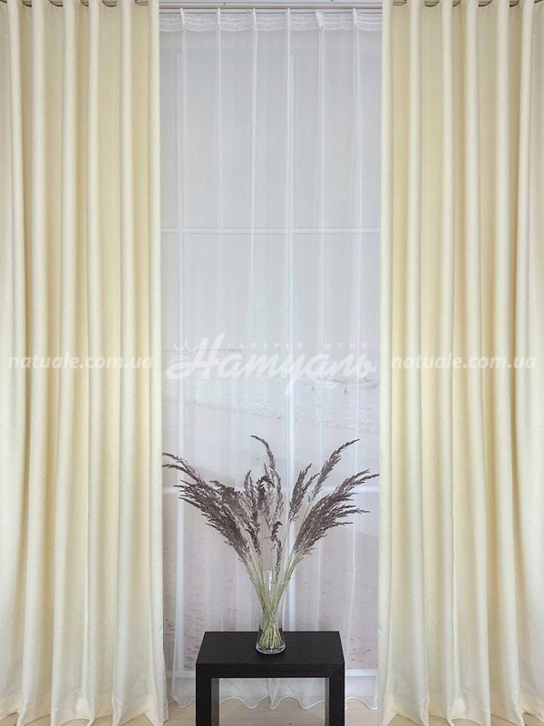 Шторы на метраж микровелюр Лофт айвори