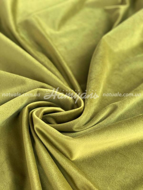 Шторы на метраж Бархат травяные