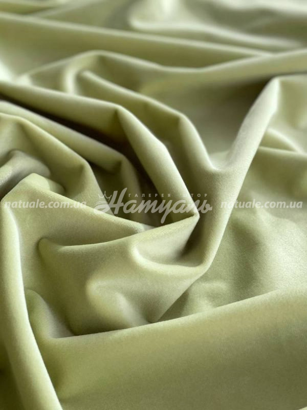 Шторы на метраж Бархат зеленое яблоко