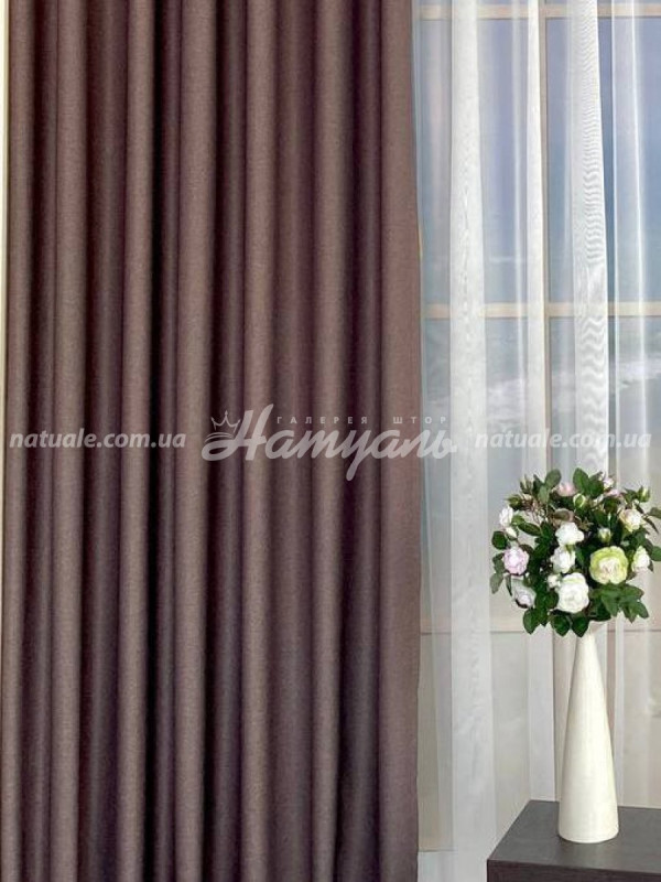 Шторы на метраж меланж Европа шоколад