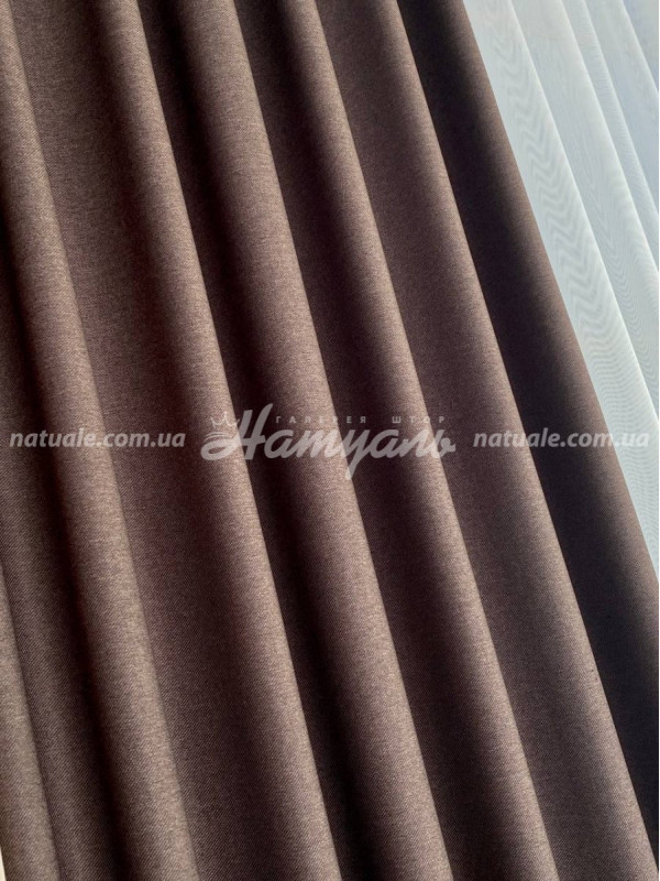 Шторы на метраж меланж Европа шоколад