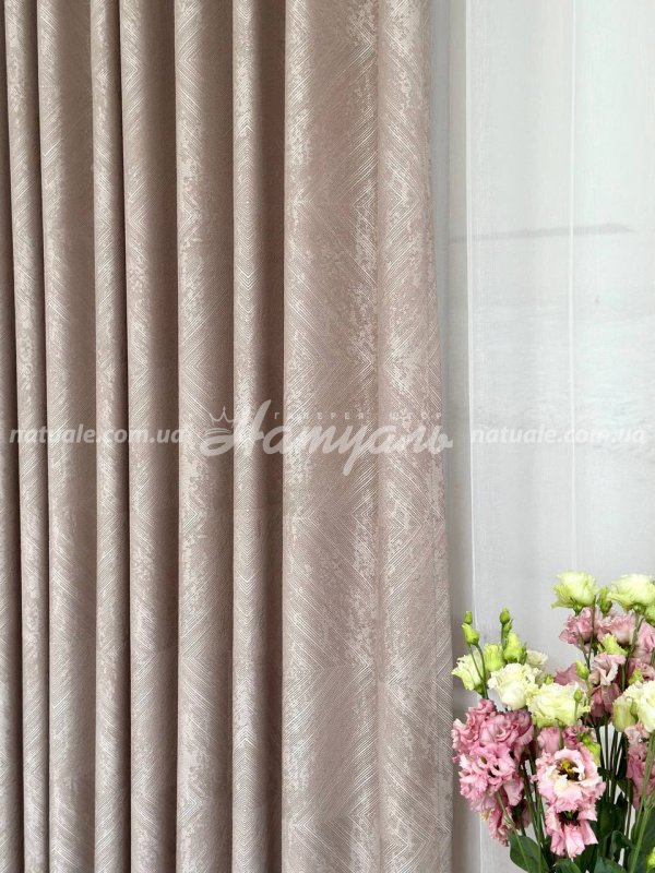 Шторы на метраж жаккард Швеция какао