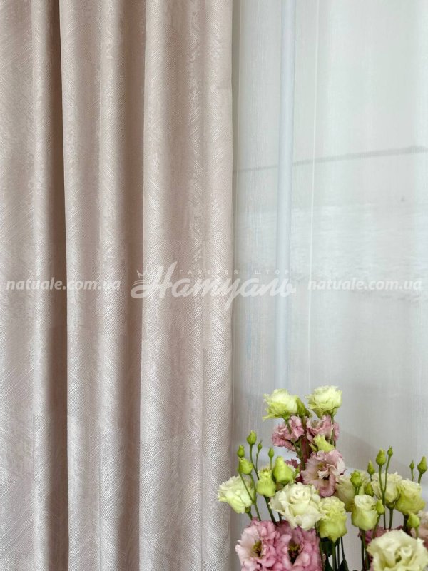 Шторы на метраж жаккард Швеция какао