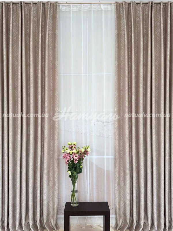 Шторы на метраж жаккард Швеция какао