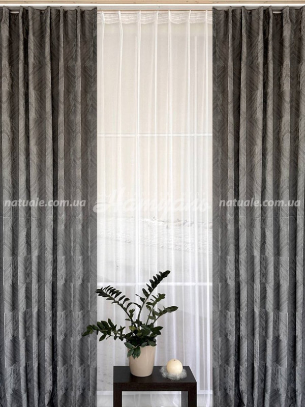 Шторы на метраж жаккард Швеция графит