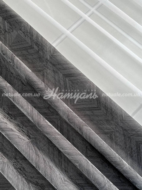 Шторы на метраж жаккард Швеция графит