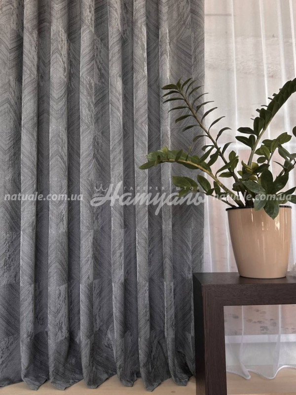 Шторы на метраж жаккард Швеция графит