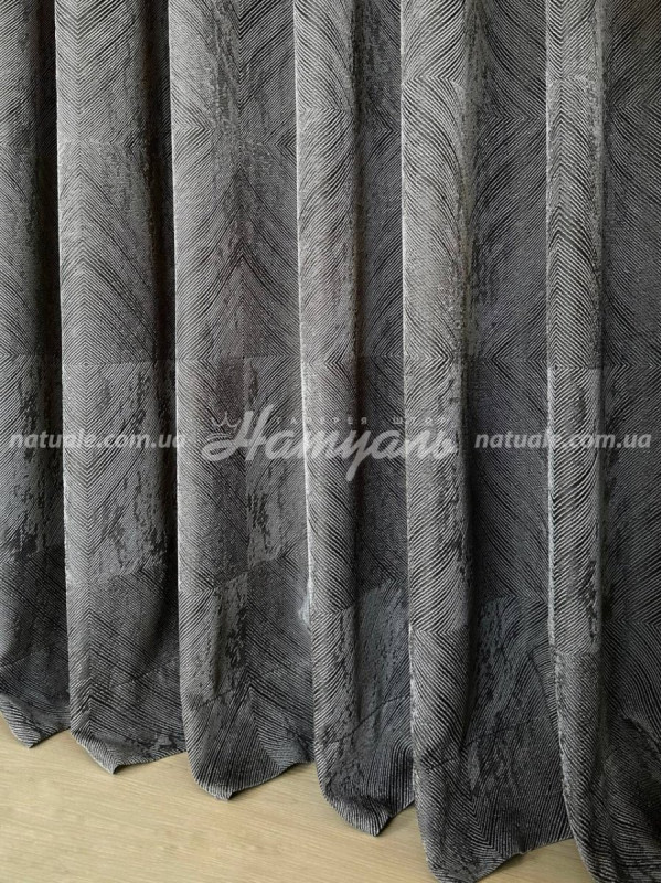 Шторы на метраж жаккард Швеция графит