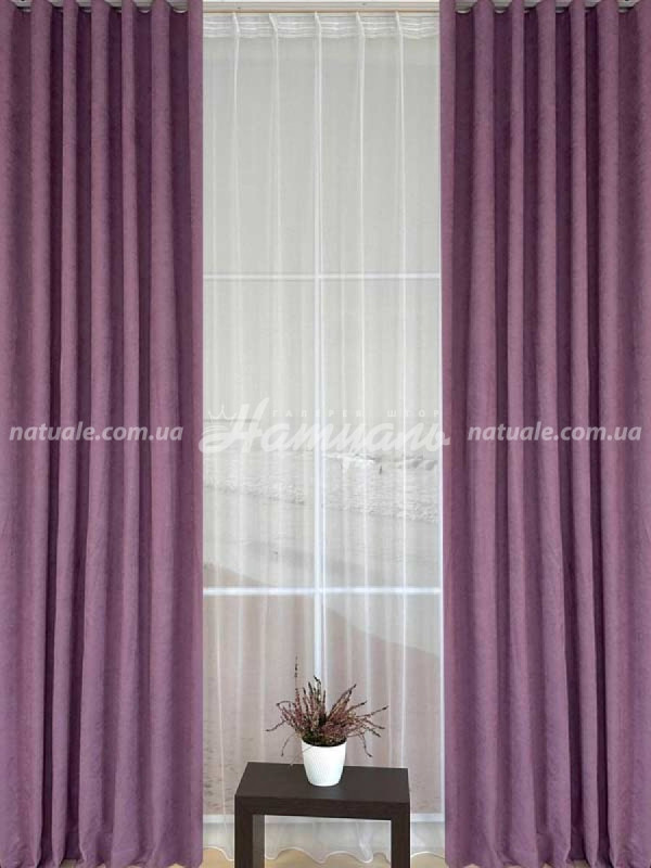 Шторы на метраж микровелюр Лофт фиалковые