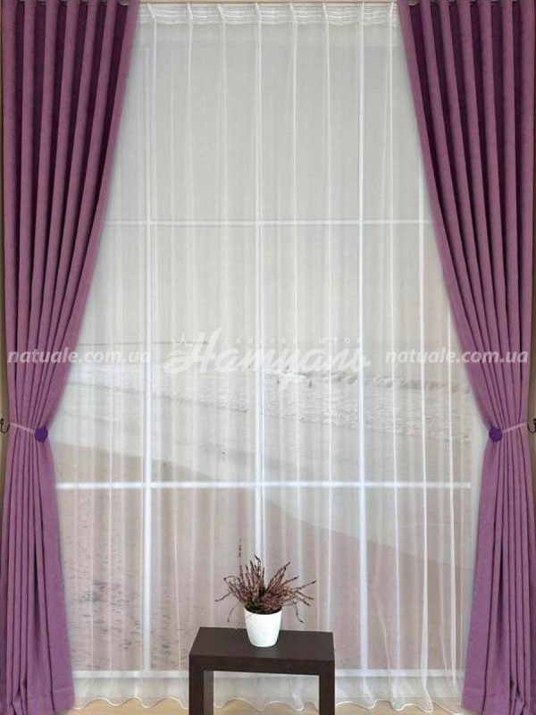 Шторы на метраж микровелюр Лофт фиалковые